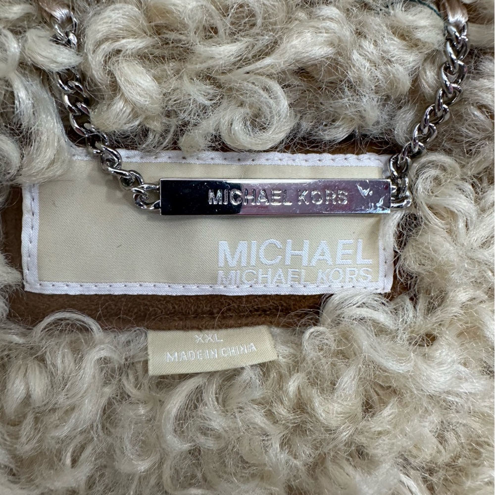 Michael Michael Kors Faux Suede Faux Fur Lined Trim Moto Jacket Womens Size XXL - Picture 6 of 10
